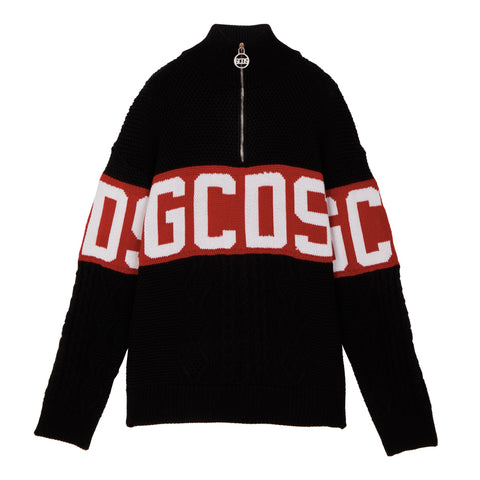 LOGO HALF ZIP SWEATER